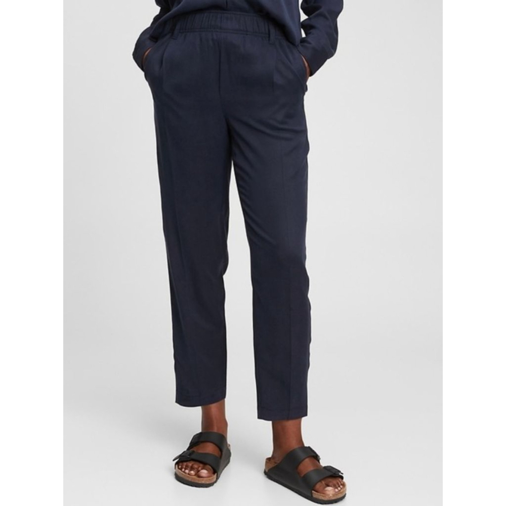 GAP High Rise Cropped Pull-On Tapered Pleated Lyocell Pants Size 2 NWT RT$80